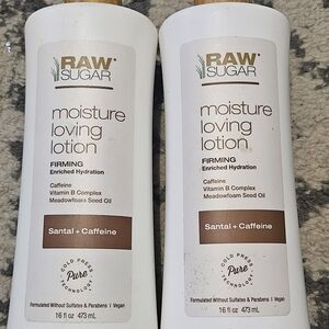 LOT of 2 Raw Sugar Moisture Loving Firming Lotion Santal + Caffeine - 16 fl oz